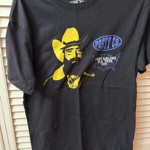 Black Post Malone Concert Graphic T-Shirt